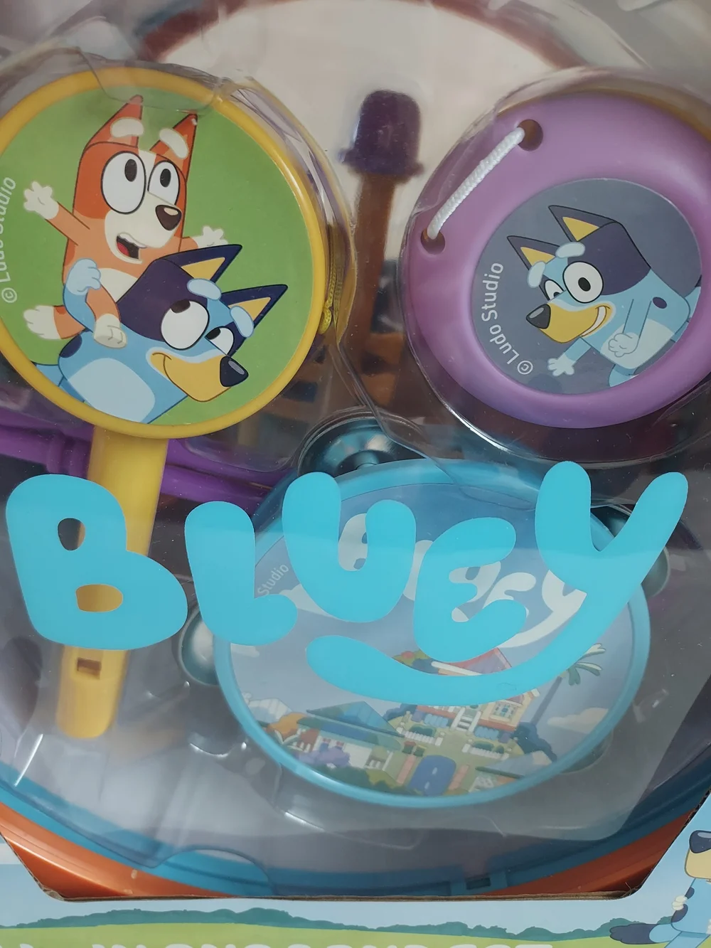 Bluey All-In-One Band Set Orange & Blue Kids Music Toy Interactive Creativity